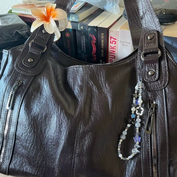 Black Leather Shoulder Bag - Picture 1 of 2